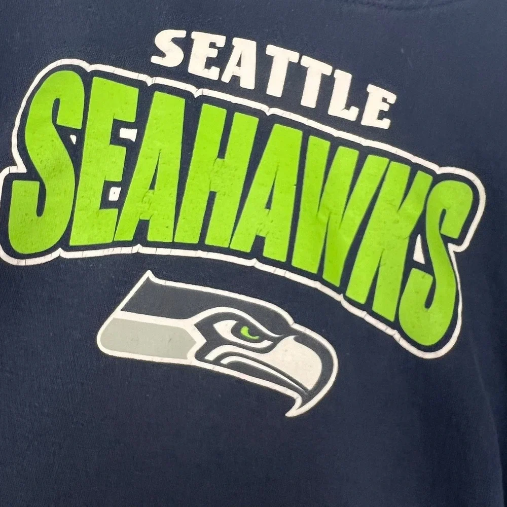 NFL Team Apparel Seattle Seahawks Hoodie Navy‎ Blue Youth XL (Fits Mens XS)